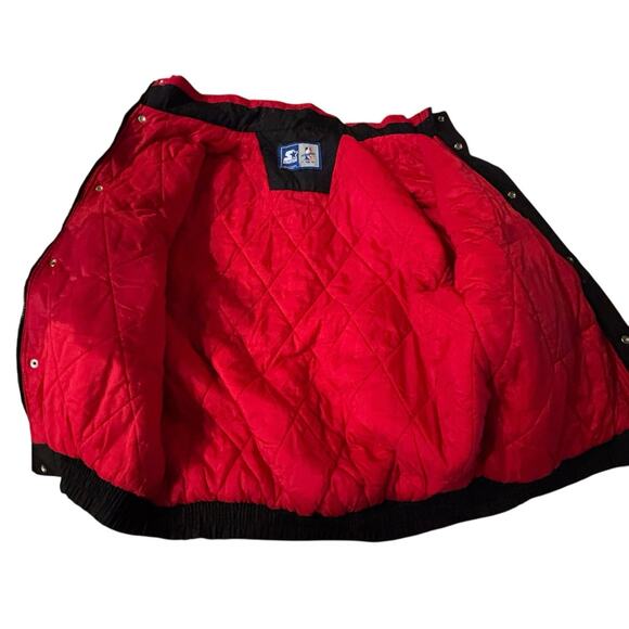 90s Starter Chicago Bulls Official NBA Puffer Quilted Jacket Full Snap & Zip** - Picture 6 of 10